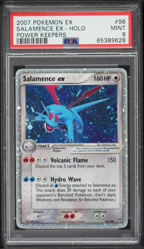 2007 Pokemon EX Power Keepers Holo Salamence EX #96 PSA 9 MINT