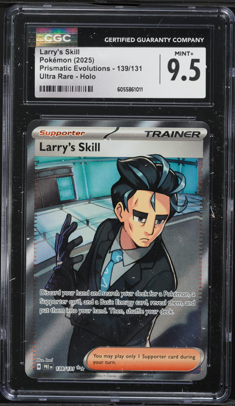 2025 Pokemon Scarlet & Violet Prismatic Evolutions Full Art Larry's Skill  #139 CGC 9.5 MINT+ on Fanatics Collect