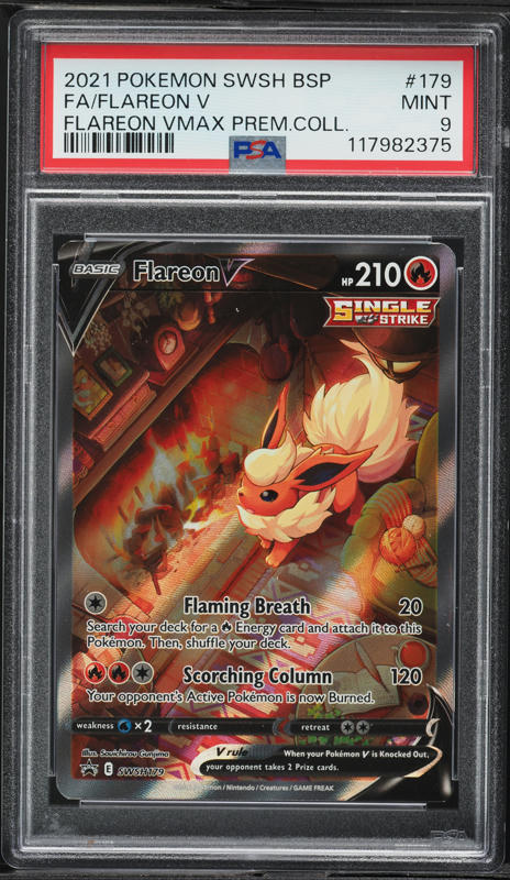 2021 Pokemon SWSH Black Star Promo VMAX Premium Flareon V #179 PSA 9 MINT  on Fanatics Collect