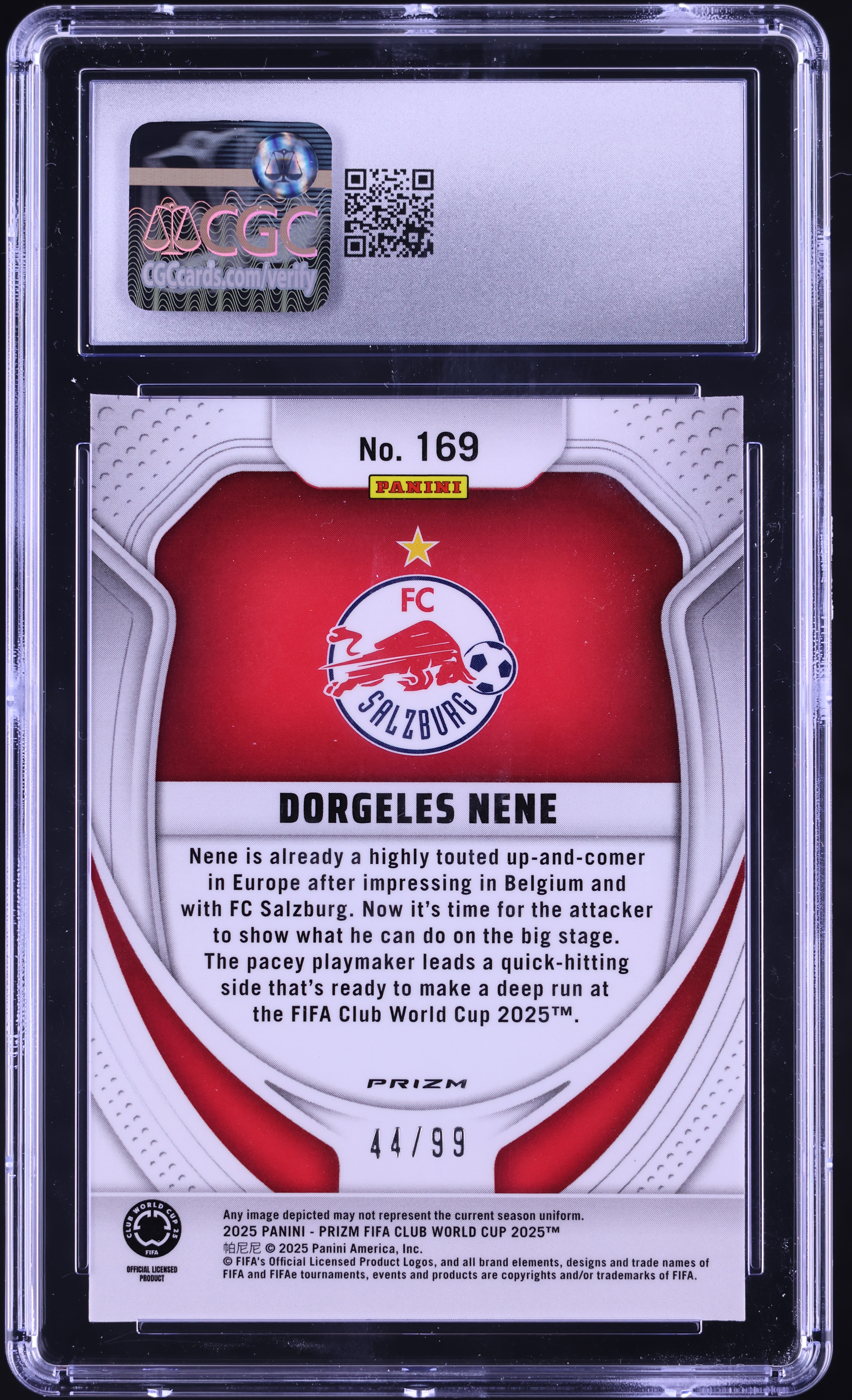 2025 Panini Prizm FIFA World Cup Orange Glitter Dorgeles Nene