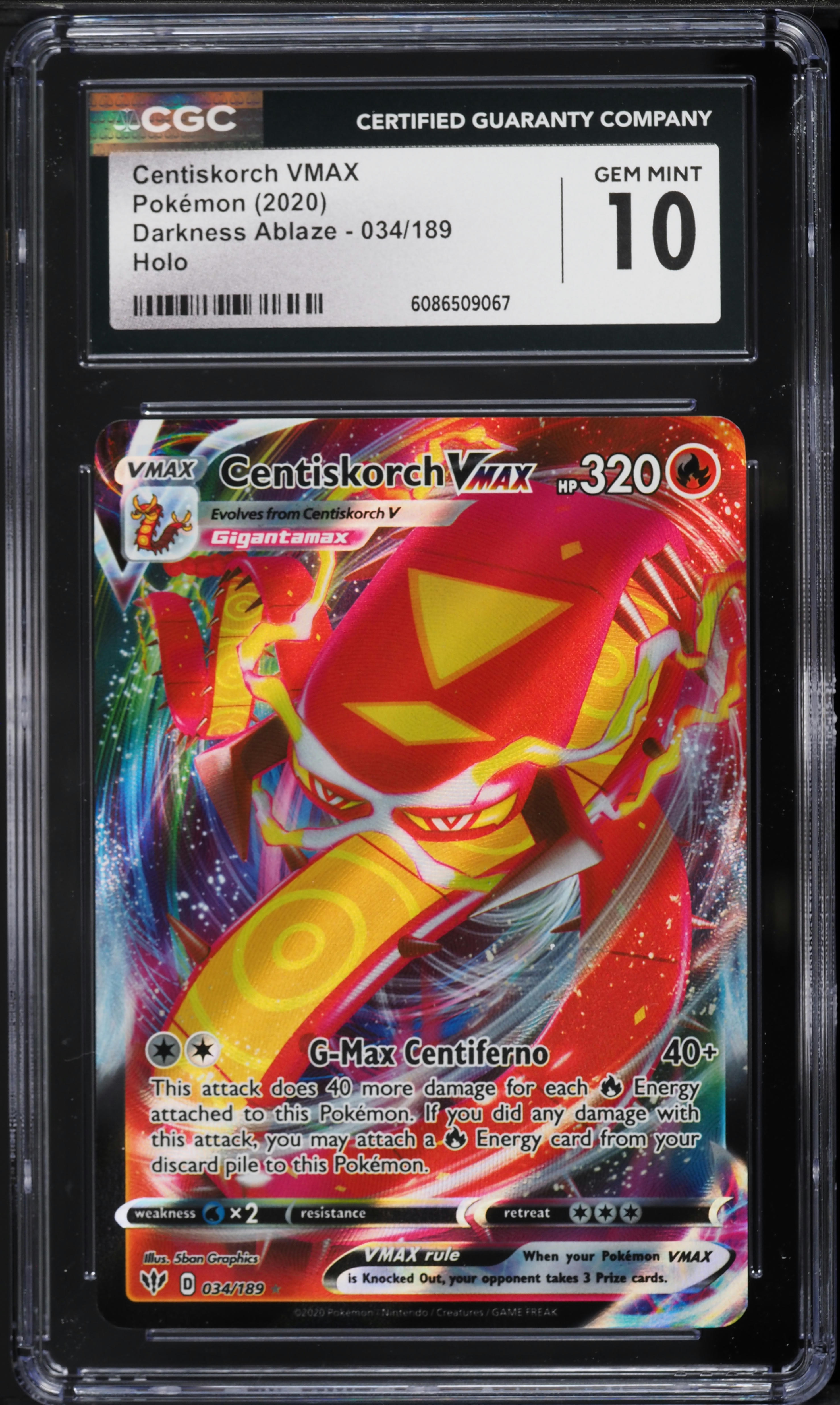 2020 Pokemon Sword & Shield Darkness Ablaze Full Art Centiskorch