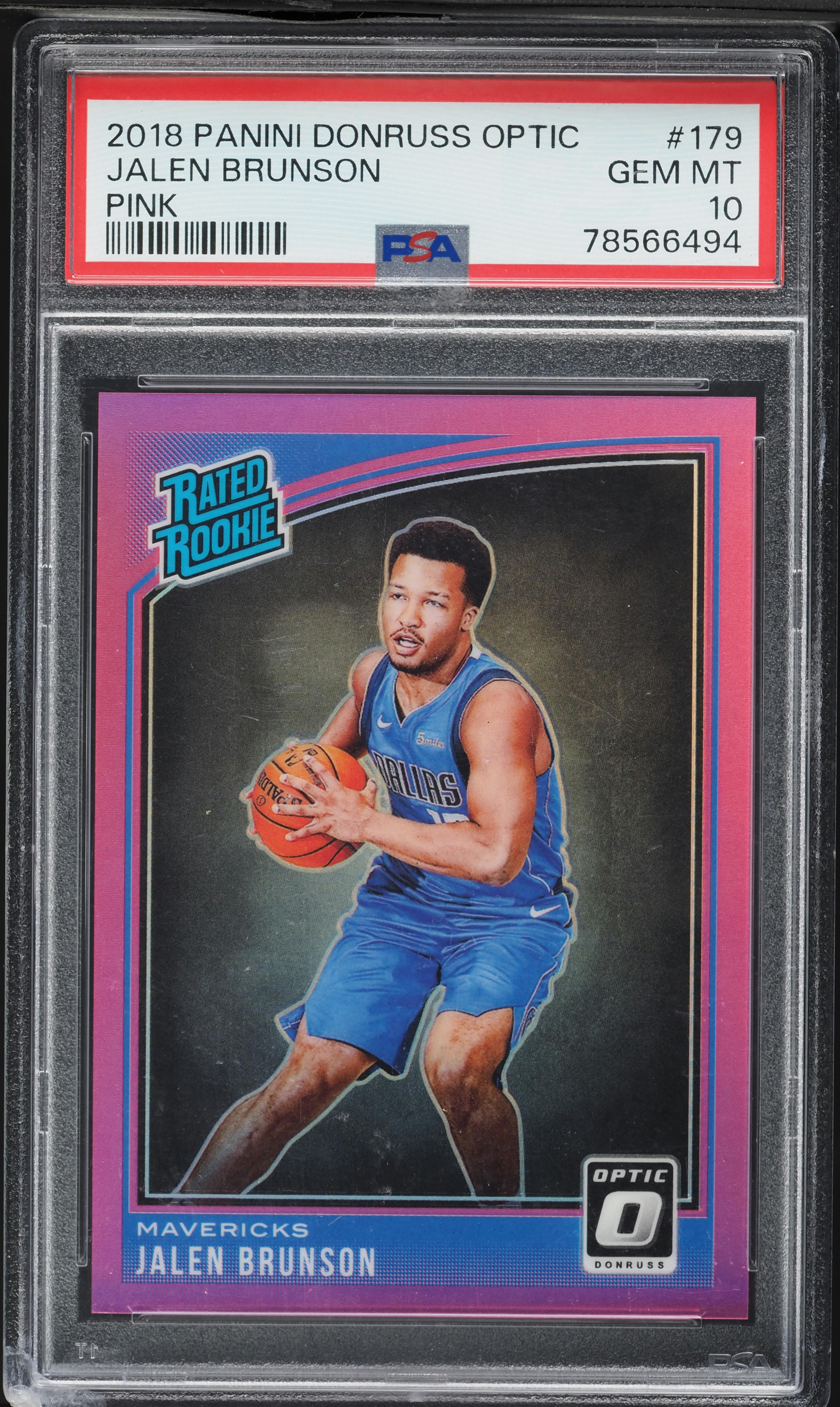 2018 Panini Donruss Optic Pink Jalen Brunson ROOKIE #179 PSA 10 