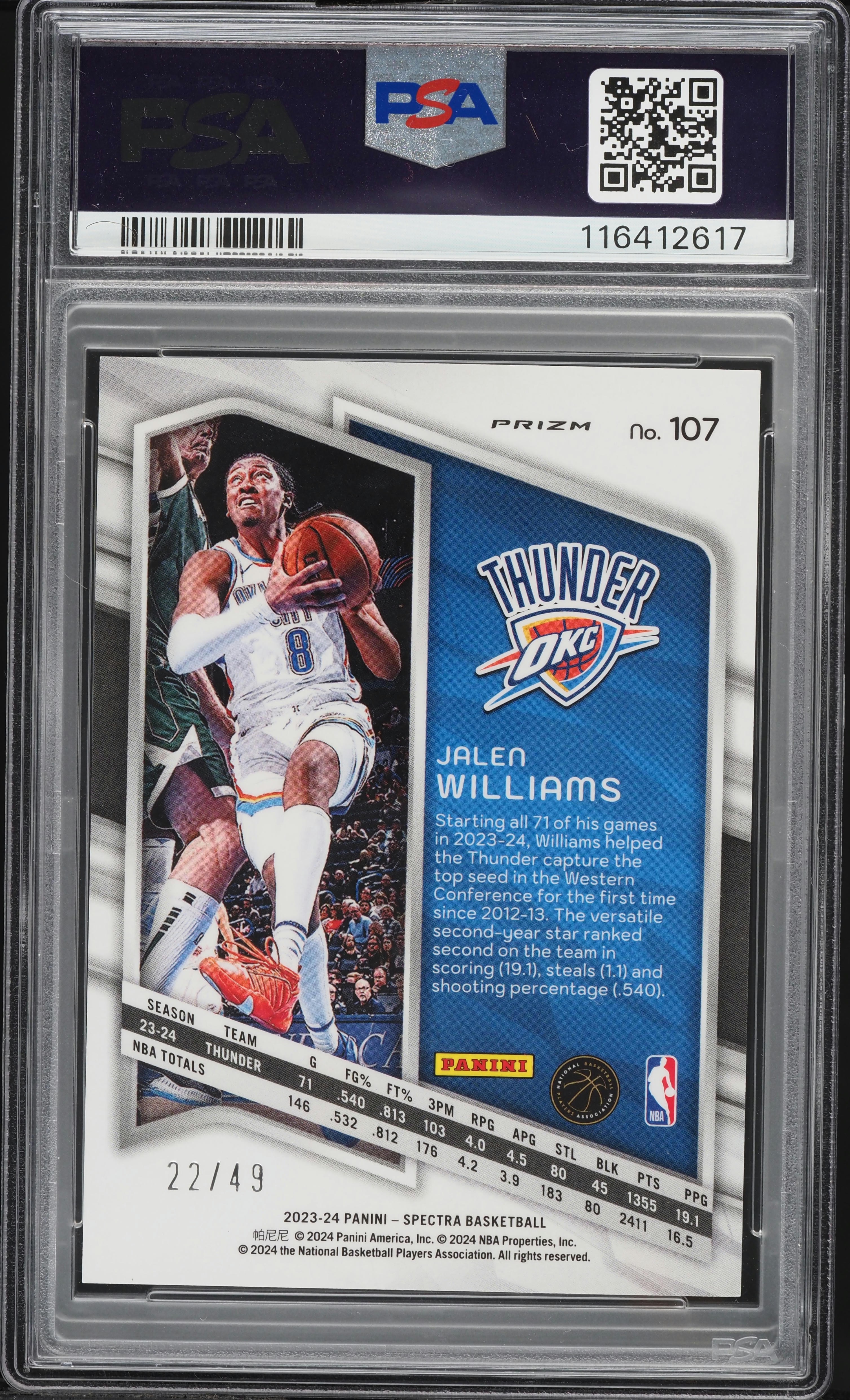 2023 Panini Spectra Red & Yellow International Jalen Williams /49