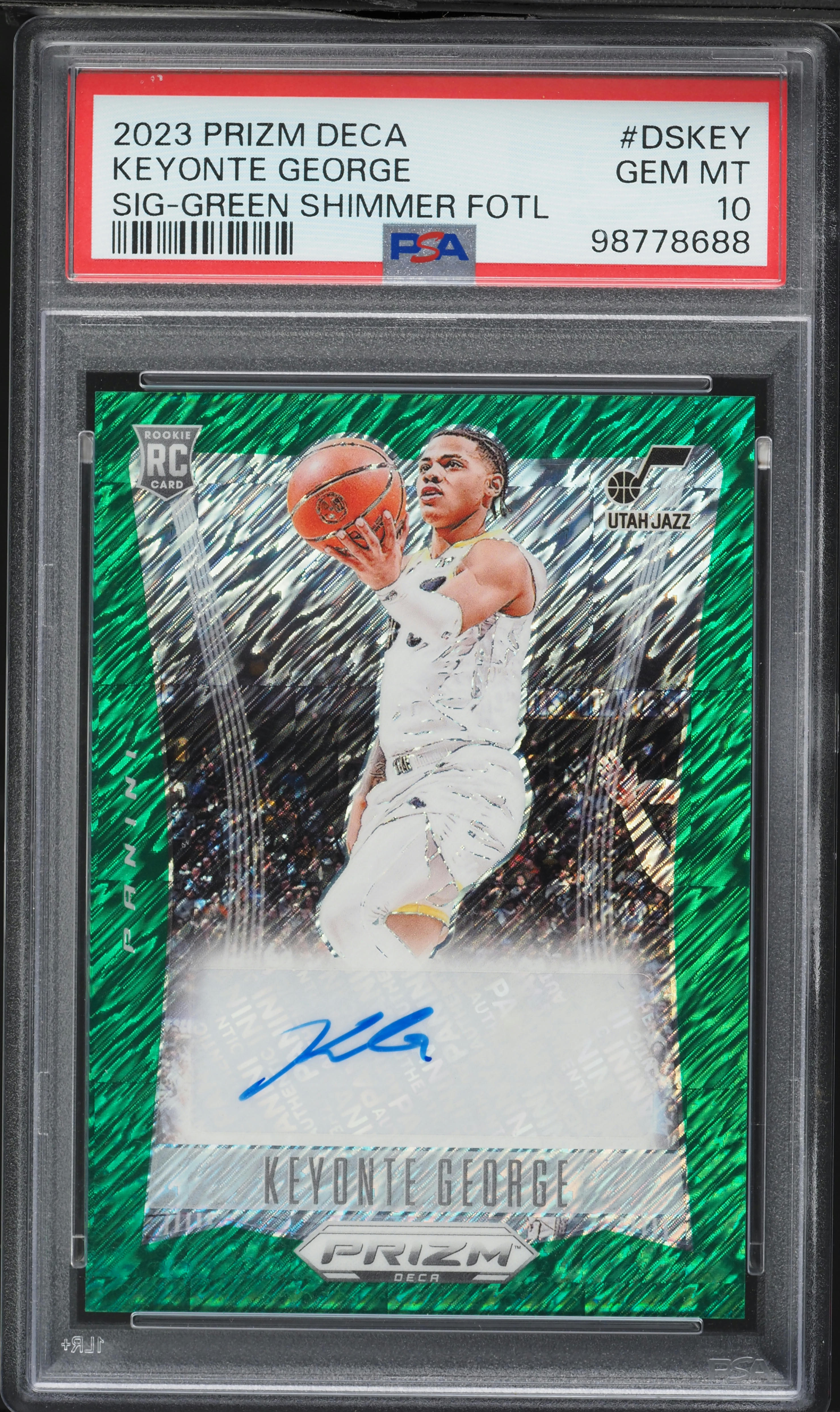 2023 Panini Prizm Deca Basketball Green Shimmer FOTL Keyonte George #DS-KEY