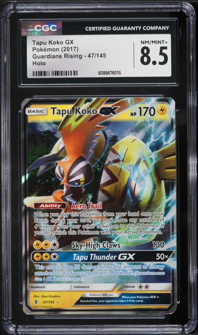 2017 Pokemon Sun & Moon Guardians Rising Tapu Koko GX #47 CGC 8.5 NM-MT+