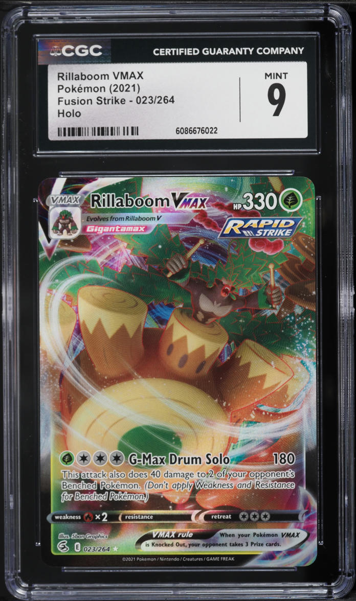 2021 Pokemon Sword & Shield Fusion Strike Full Art Rillaboom VMAX #23 CGC 9  MINT on Fanatics Collect