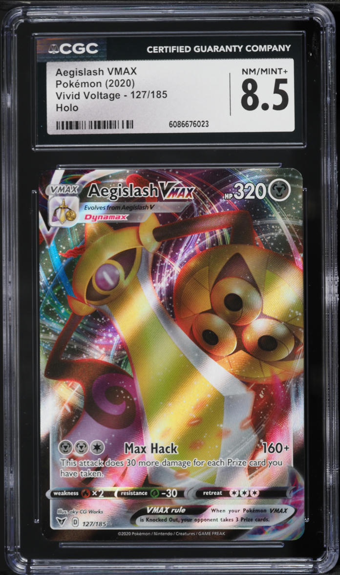 2020 Pokemon Sword & Shield Vivid Voltage Full Art Aegislash VMAX #127 CGC  8.5 NM-MT+ on Fanatics Collect