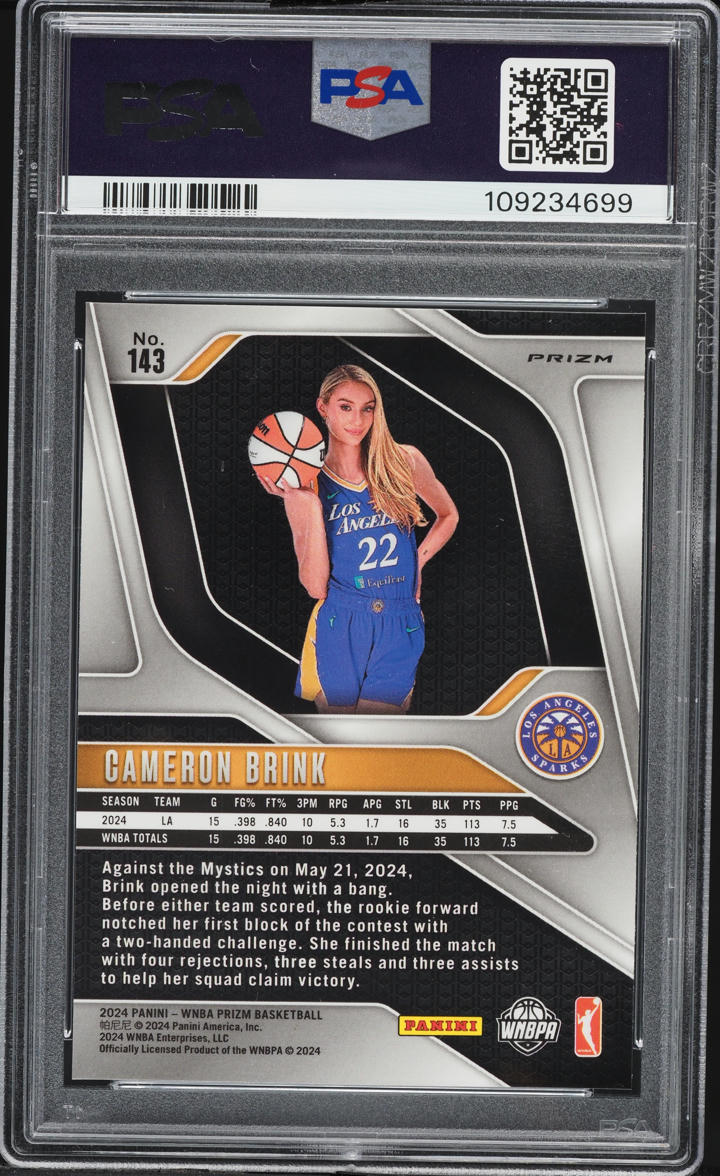 2024 Panini Prizm WNBA Silver Cameron Brink ROOKIE #143 PSA 9 MINT