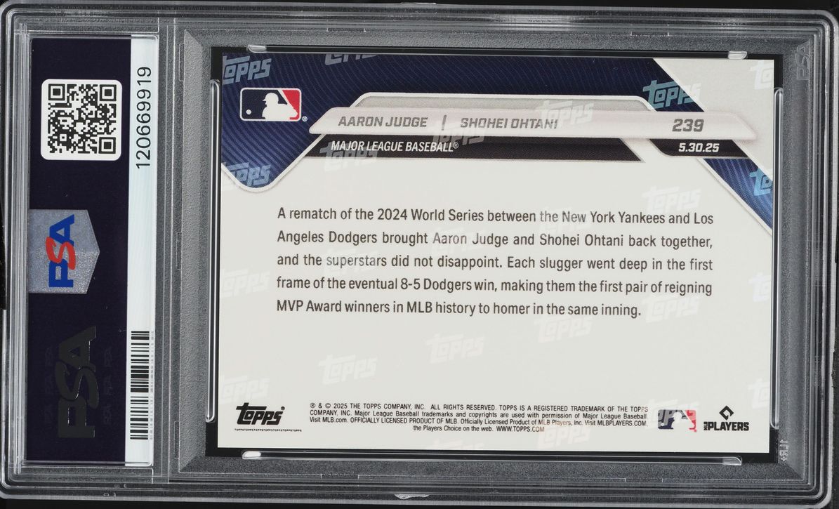 2025 Topps Now Aaron Judge Shohei Ohtani #239 PSA 10 GEM MINT