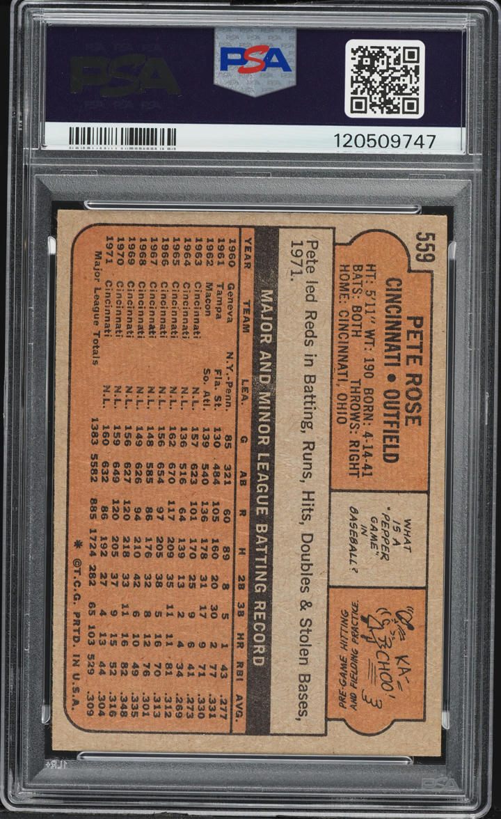 1972 Topps Pete Rose #559 PSA 8 NM-MT