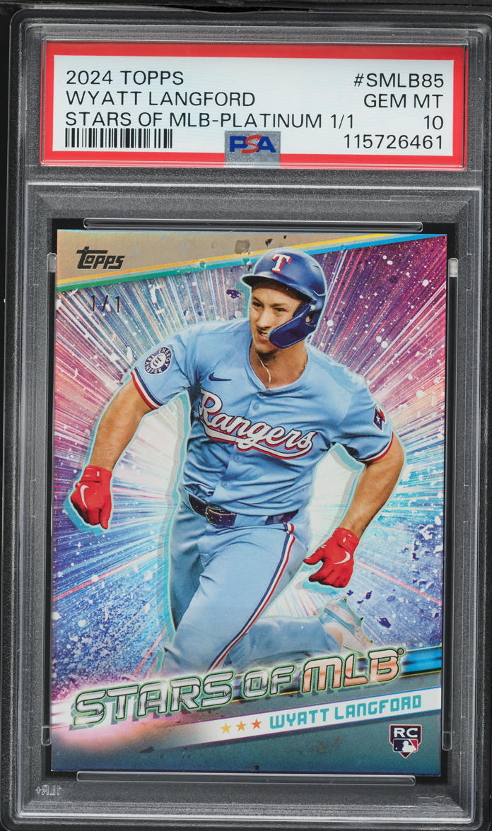 2024 Topps Stars Of MLB Platinum Wyatt Langford ROOKIE 1/1 #SMLB85 PSA 10 GEM MINT