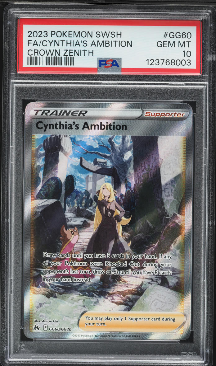 2023 Pokemon Sword & Shield Crown Zenith Alt Art Cynthia's Ambition #GG60 PSA 10 GEM MINT