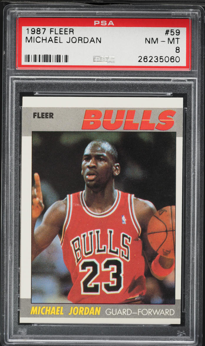 1987 Fleer Basketball Michael Jordan #59 PSA 8 NM-MT