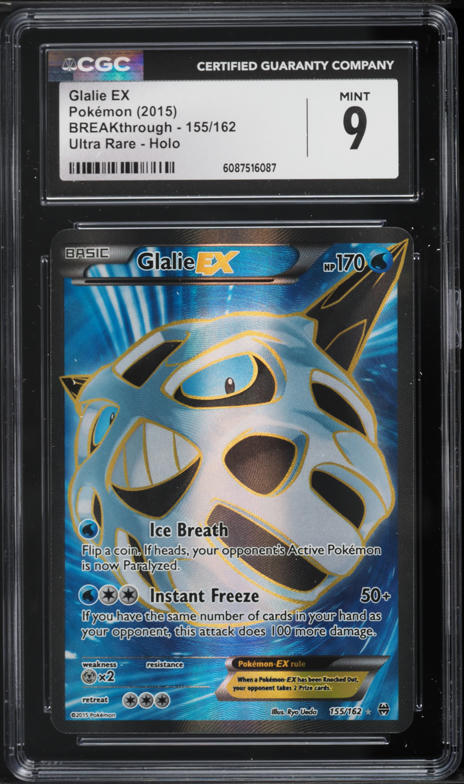 2015 Pokemon Russian XY BREAKthrough Full Art Glalie EX #155 CGC 8.5 NM-MT+  on Fanatics Collect