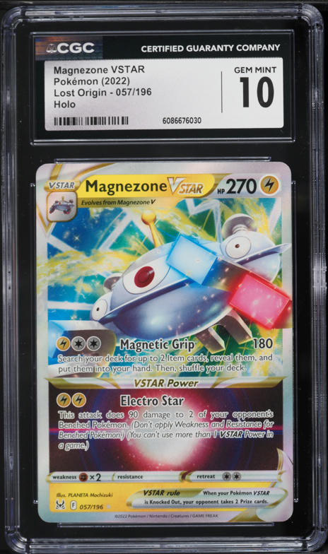 2022 Pokemon Sword & Shield Lost Origin Holo Magnezone VSTAR #57 CGC 10 GEM MINT