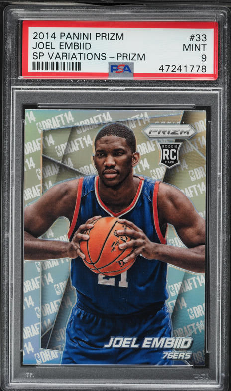 2014 Panini Prizm Variations Joel Embiid ROOKIE #33 PSA 9 MINT on