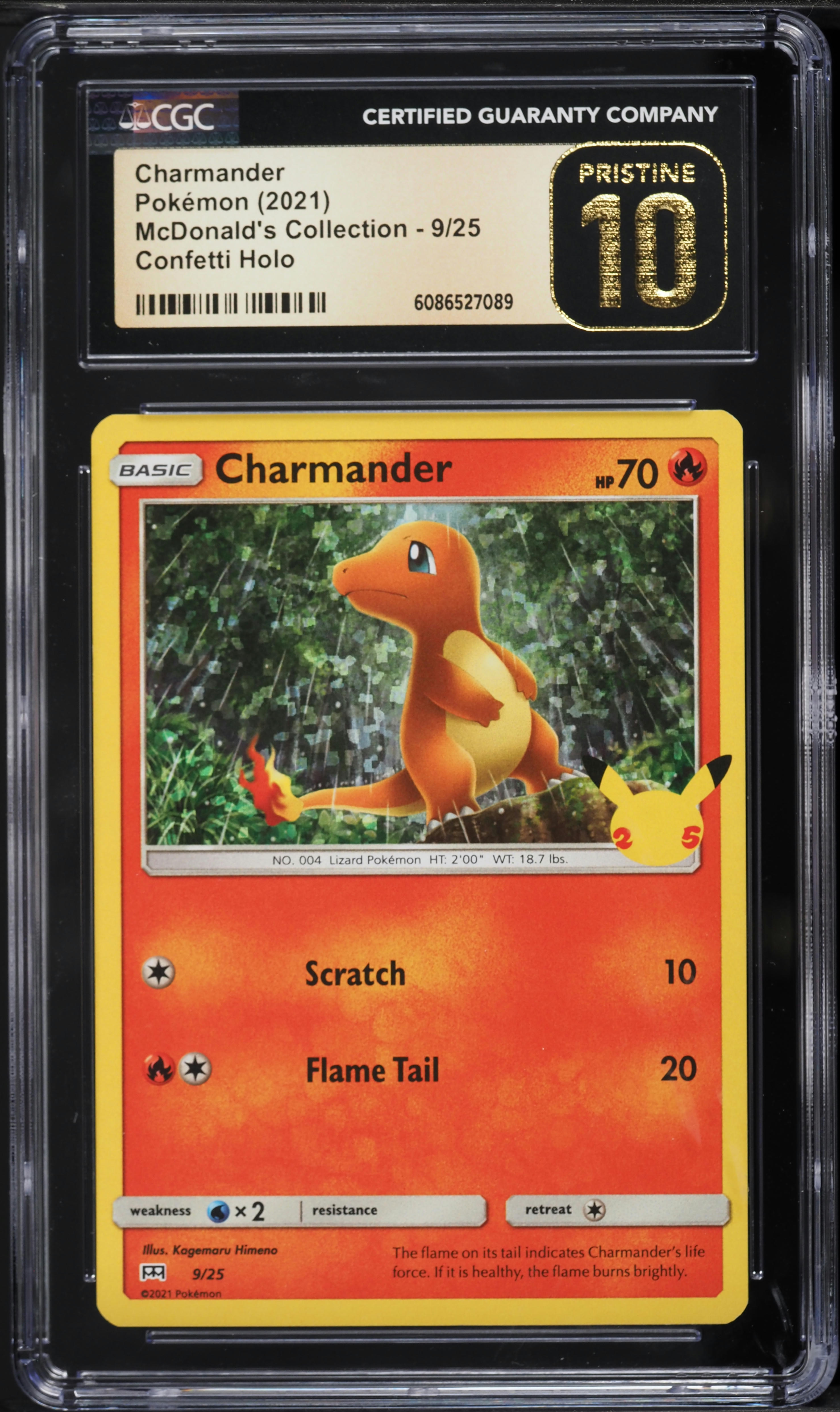 2021 Pokemon Sword & Shield McDonald's Holo Charmander #9 CGC 10