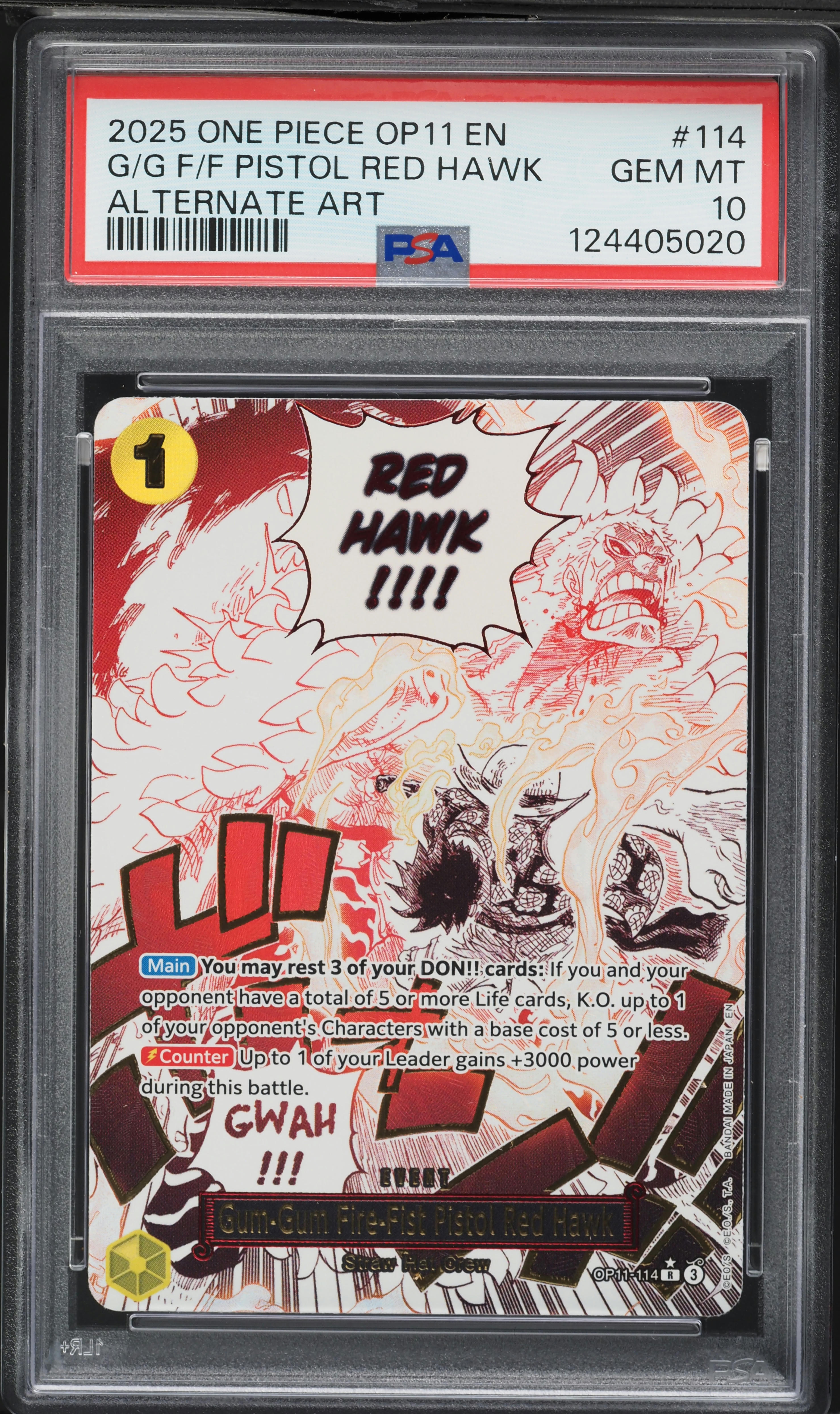 2025 One Piece Fist Of Divine Speed Alt Art Gum-Gum Fire-Fist