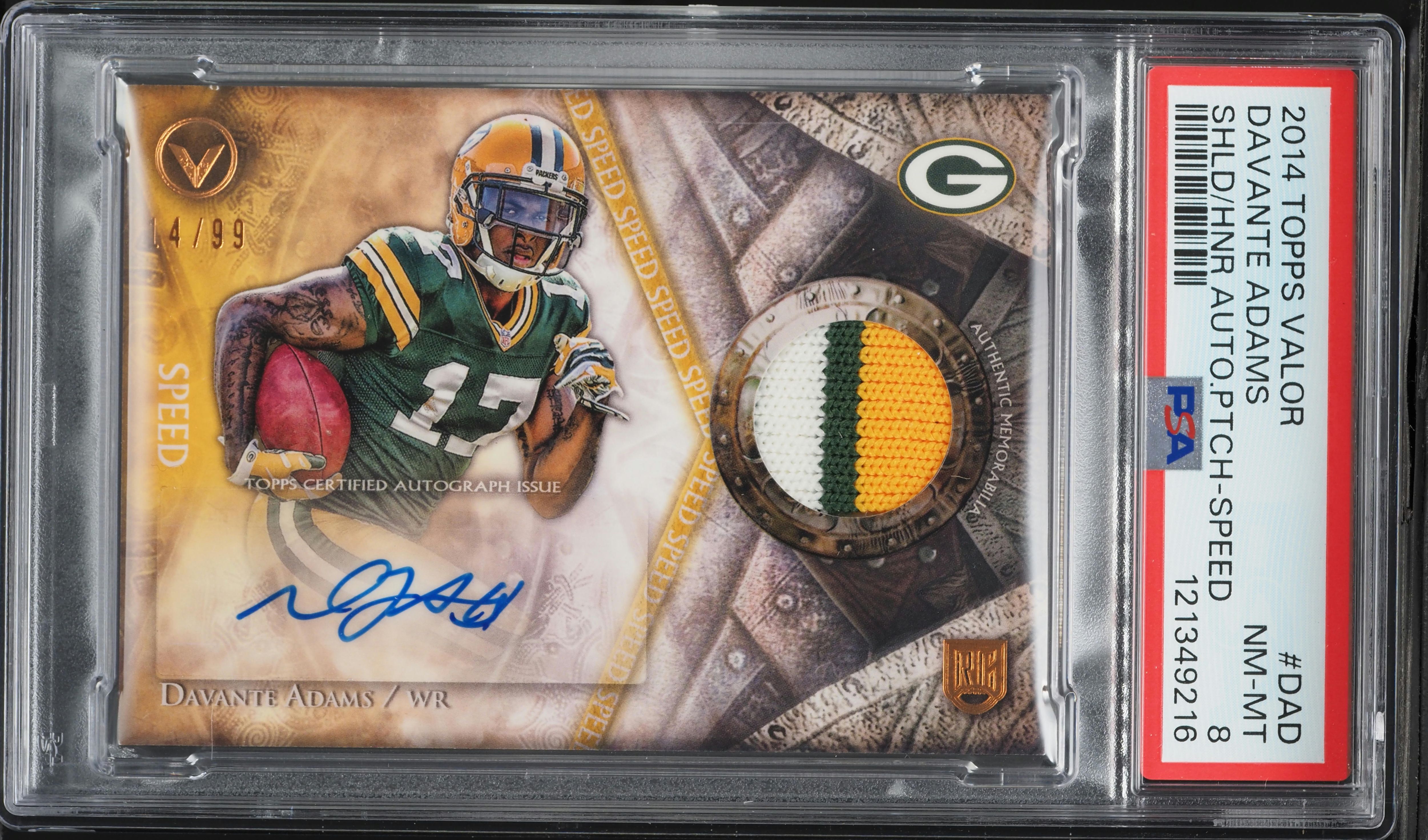 2014 Topps Valor Shield Of Honor Speed Davante Adams ROOKIE PATCH