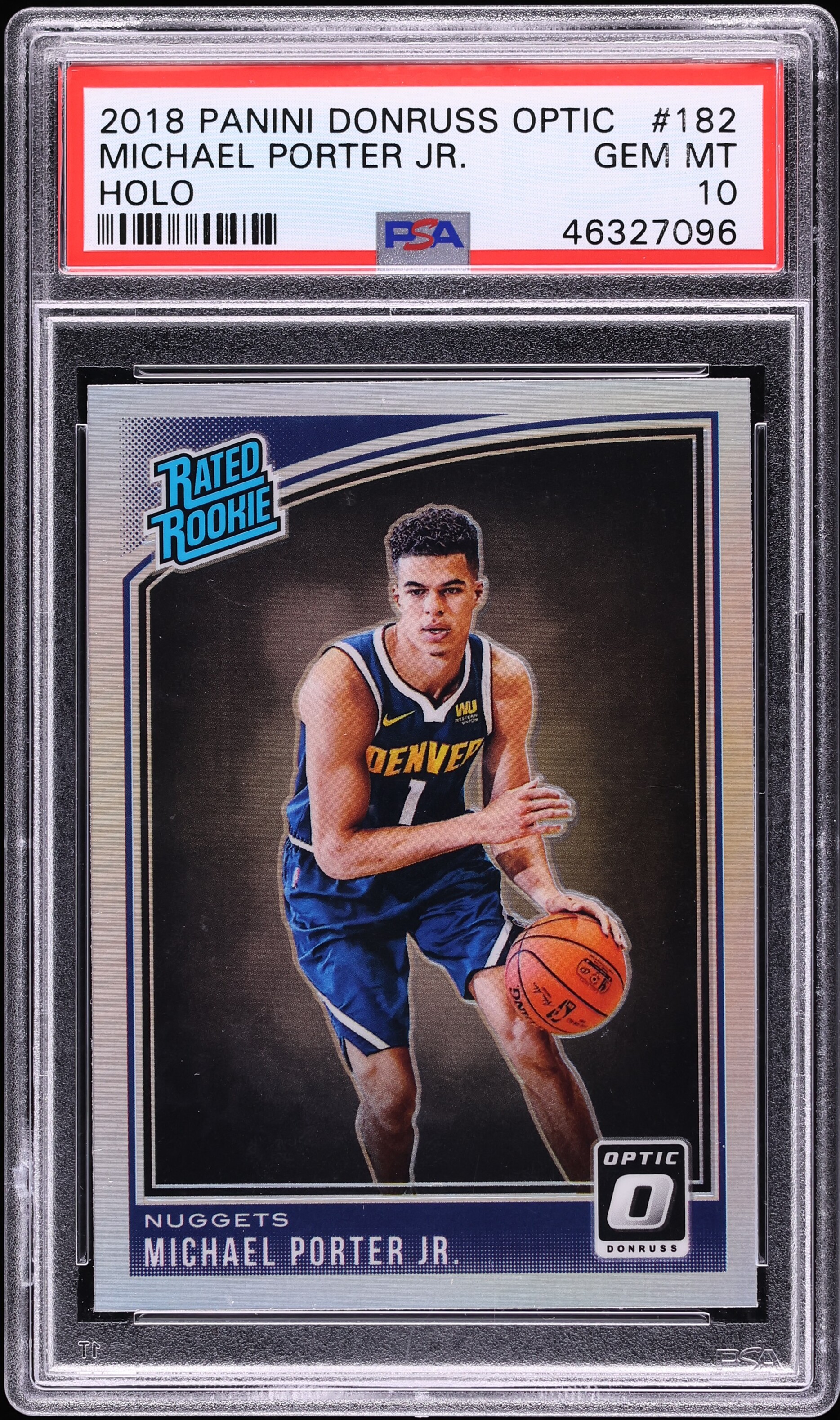 2018 Donruss Optic Holo Michael Porter Jr. ROOKIE #182 PSA 10 GEM