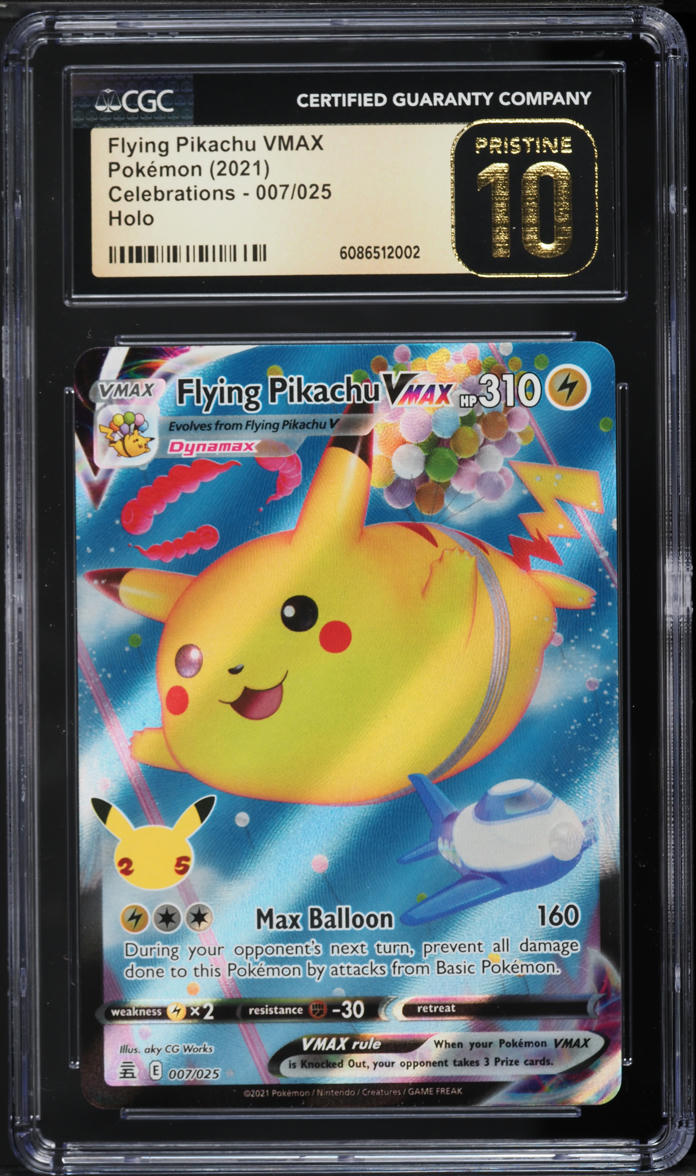 2021 Pokemon Sword & Shield Celebrations Flying Full Art Pikachu VMAX #7 CGC 10 PRISTINE