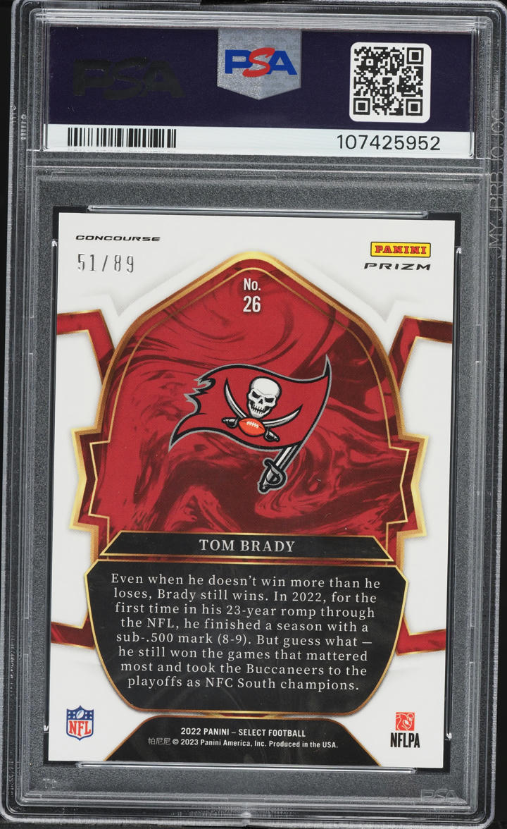 2022 Select Concourse Dragon Scale Prizm Tom Brady /89 #26 PSA 10 GEM MINT