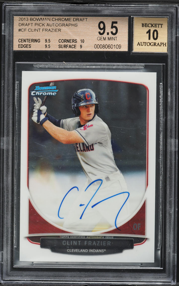 2013 Bowman Chrome Draft Clint Frazier PROSPECT AUTO #BCA-CF BGS 9.5 GEM MINT
