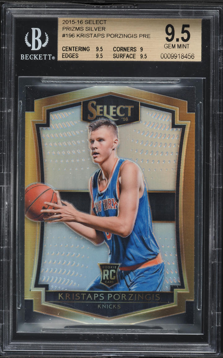 2015 Select Silver Prizm Kristaps Porzingis ROOKIE #196 BGS 9.5 GEM MINT