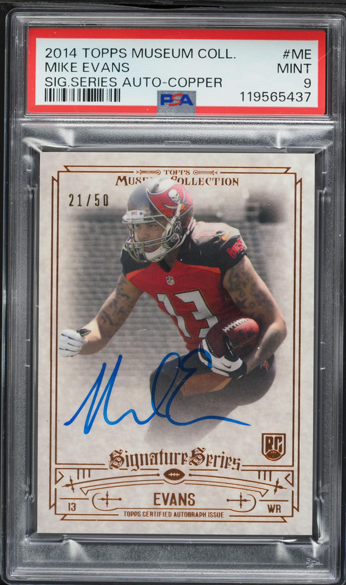 2014 Topps Museum Collection Copper Mike Evans ROOKIE AUTO /50 #SSA-ME PSA 9 MINT