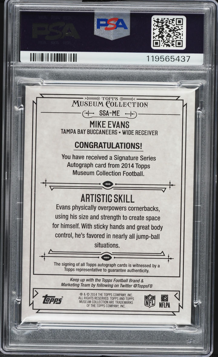 2014 Topps Museum Collection Copper Mike Evans ROOKIE AUTO /50 #SSA-ME PSA 9 MINT
