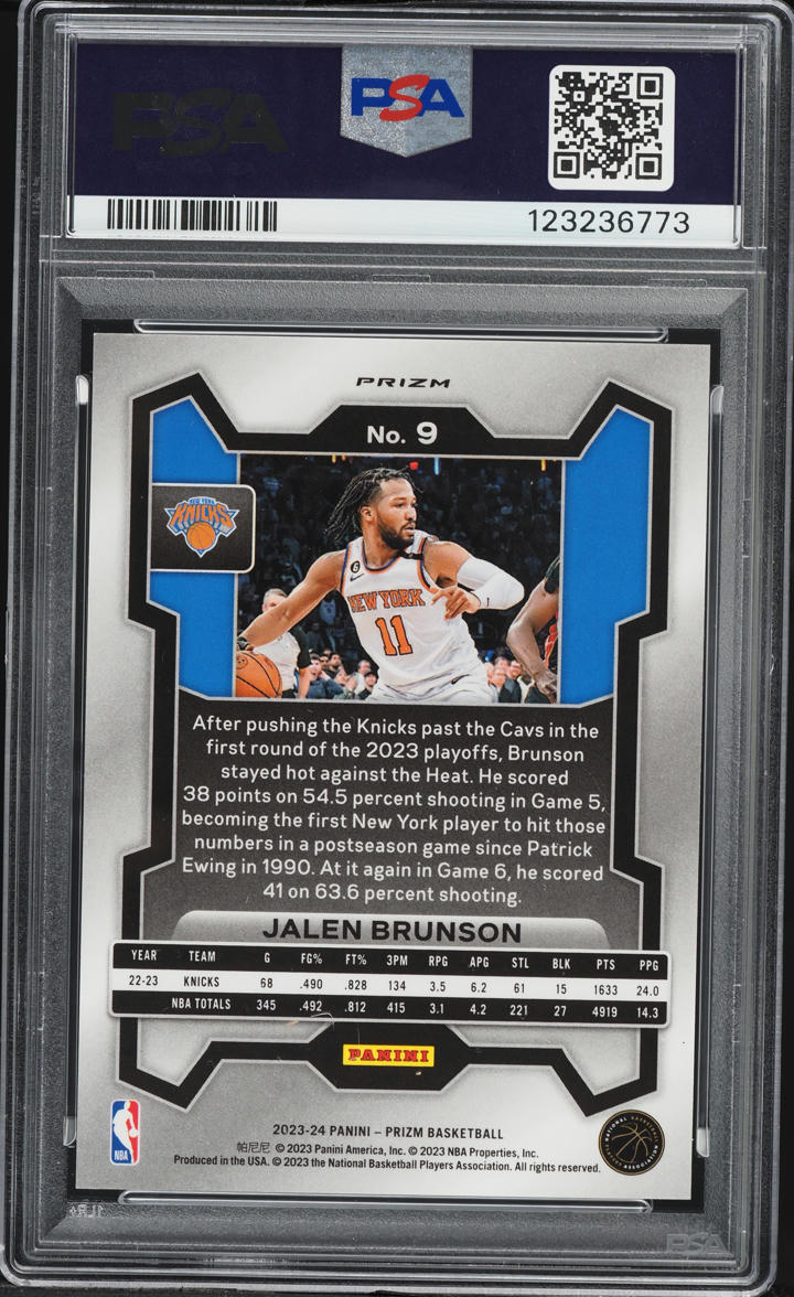 2023 Panini Prizm King Snake Jalen Brunson #9 PSA 9 MINT