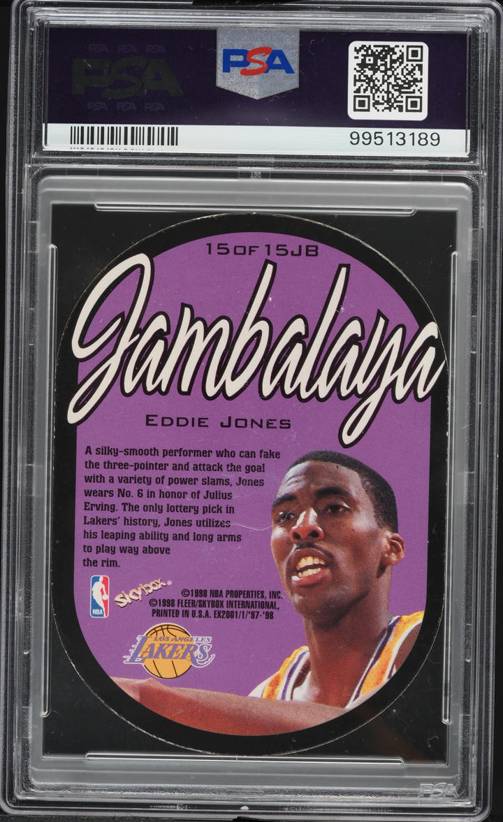 1997 Skybox E-X2001 Jambalaya Eddie Jones #15 PSA 8 NM-MT