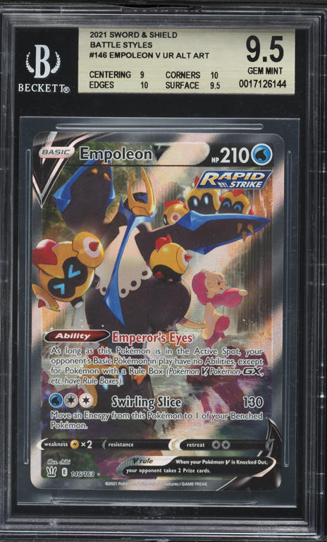 2021 Pokemon Sword & Shield Battle Styles Alt Art Empoleon V #146 BGS 9.5 GEM MINT