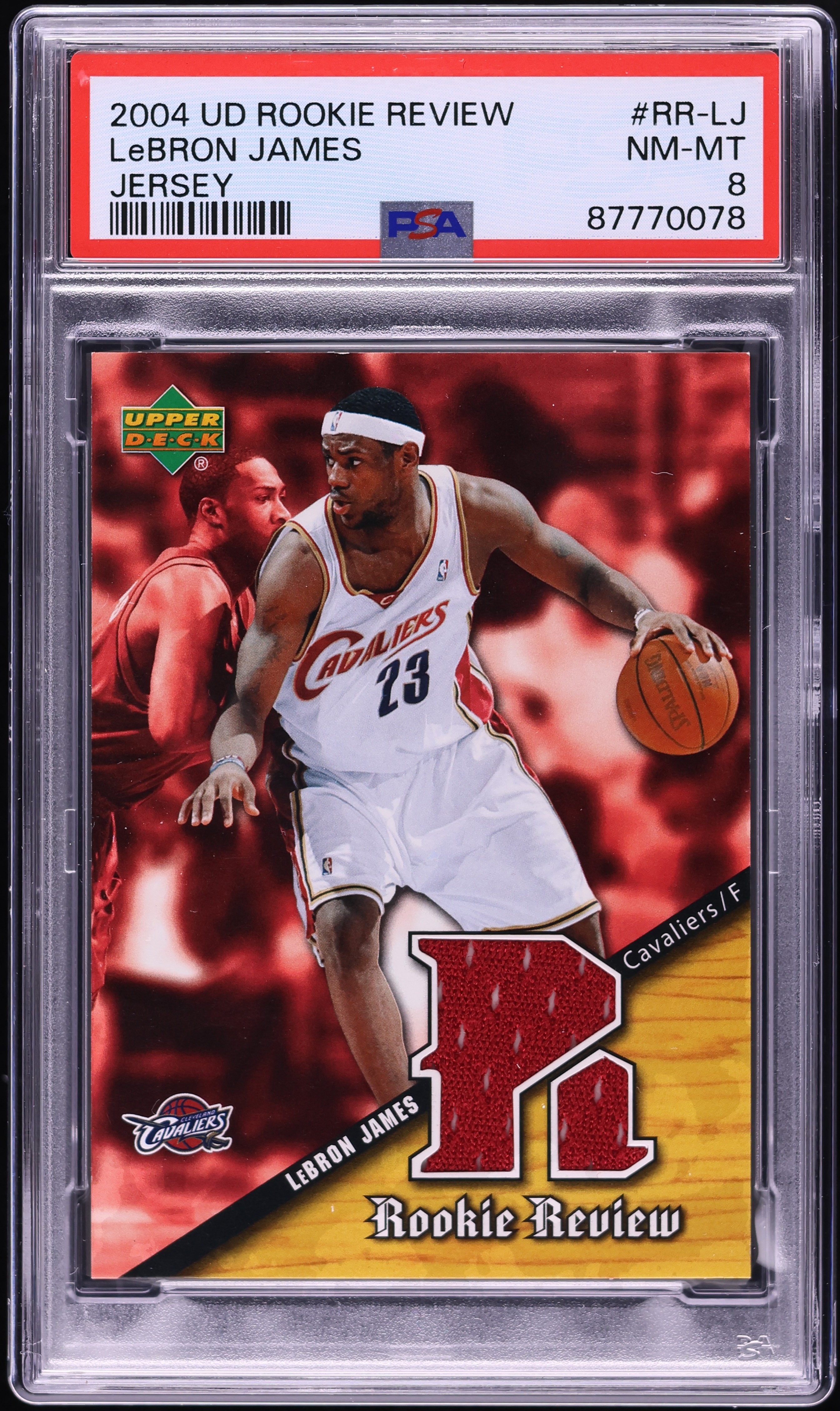2004 Upper Deck Review Jersey LeBron James ROOKIE PATCH #RR-LJ PSA
