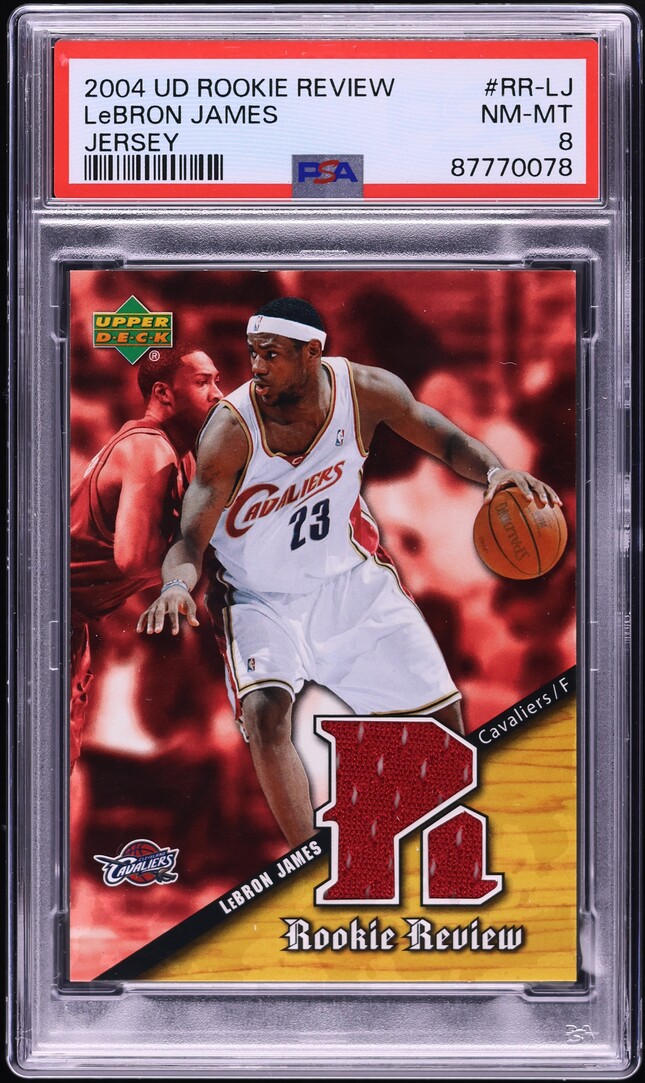 2004 Upper Deck Review Jersey LeBron James ROOKIE PATCH #RR-LJ PSA