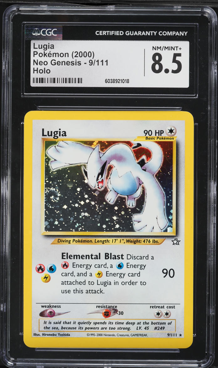 2000 Pokemon Neo Genesis Holo Lugia #9 CGC 8.5 NM-MT+