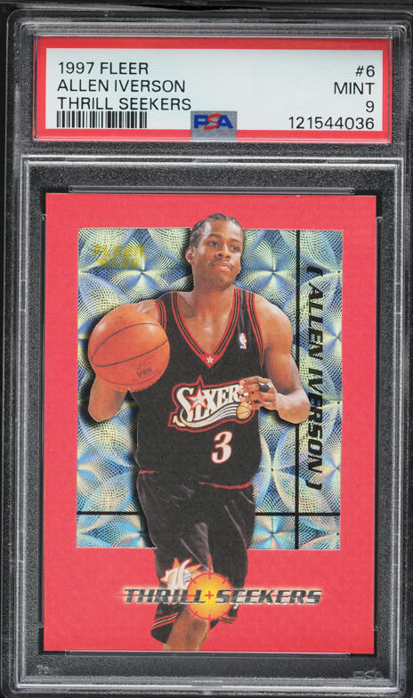 1997 Fleer Thrill Seekers Allen Iverson #6 PSA 9 MINT on Fanatics