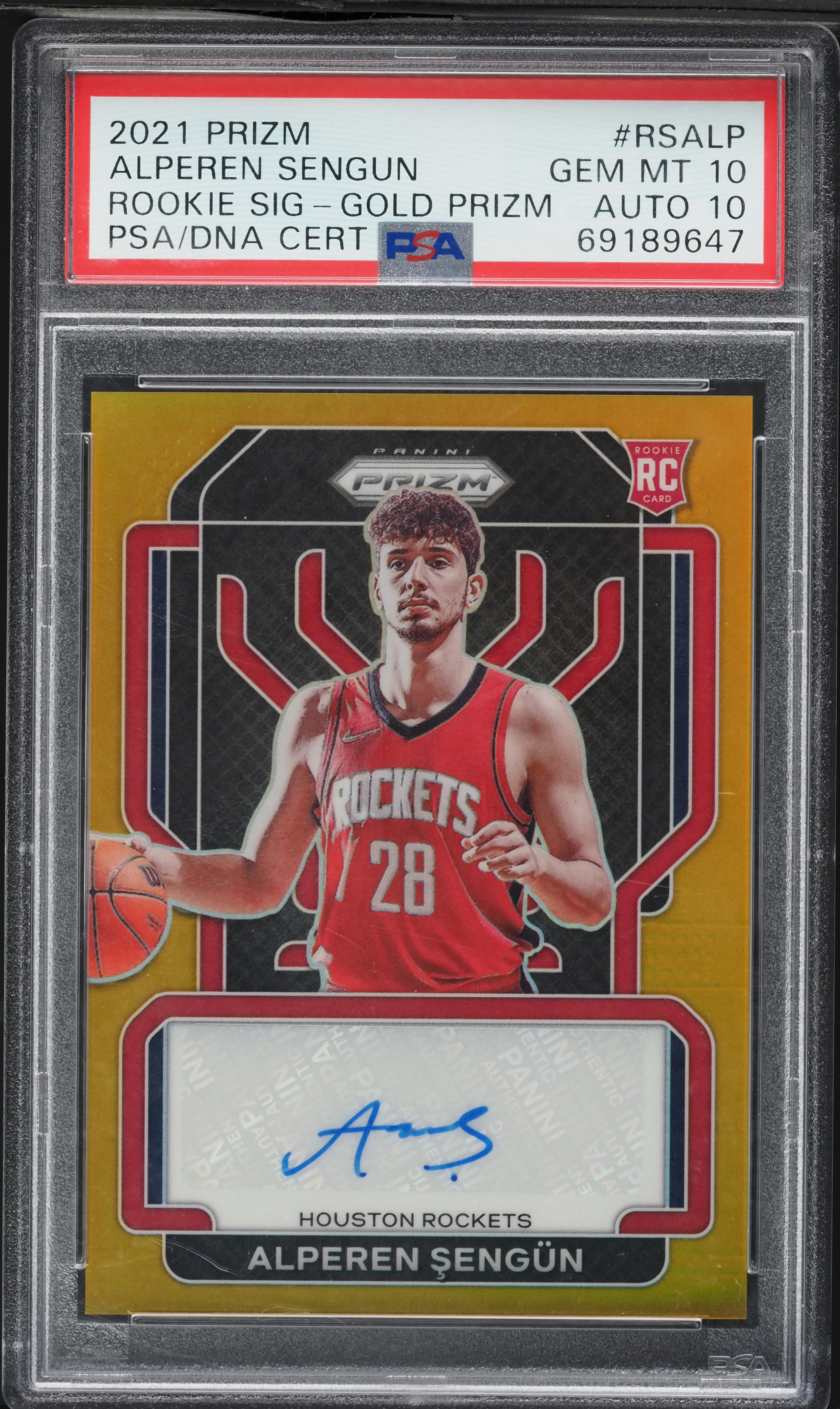 2021 Panini Prizm Gold Alperen Sengun ROOKIE AUTO DNA 10 /10 