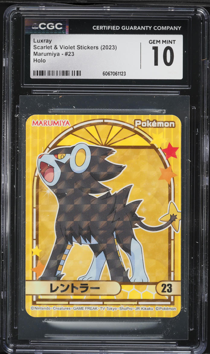 2023 Pokemon Japanese SV Stickers Marumiya Holo Luxray #23 CGC 10 GEM MINT