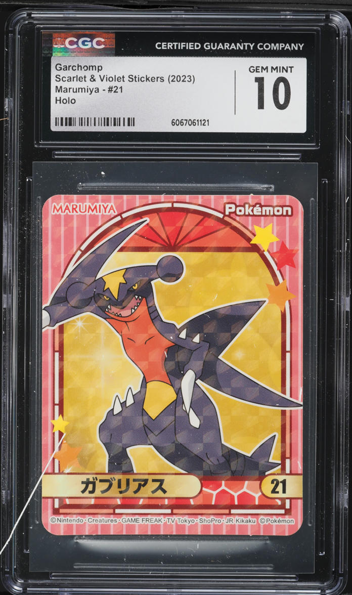 2023 Pokemon Japanese SV Stickers Marumiya Holo Garchomp #21 CGC 10 GEM MINT