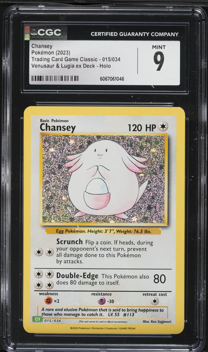 2023 Pokemon TCG Classic Collection Holo Chansey #15 CGC 9 MINT on