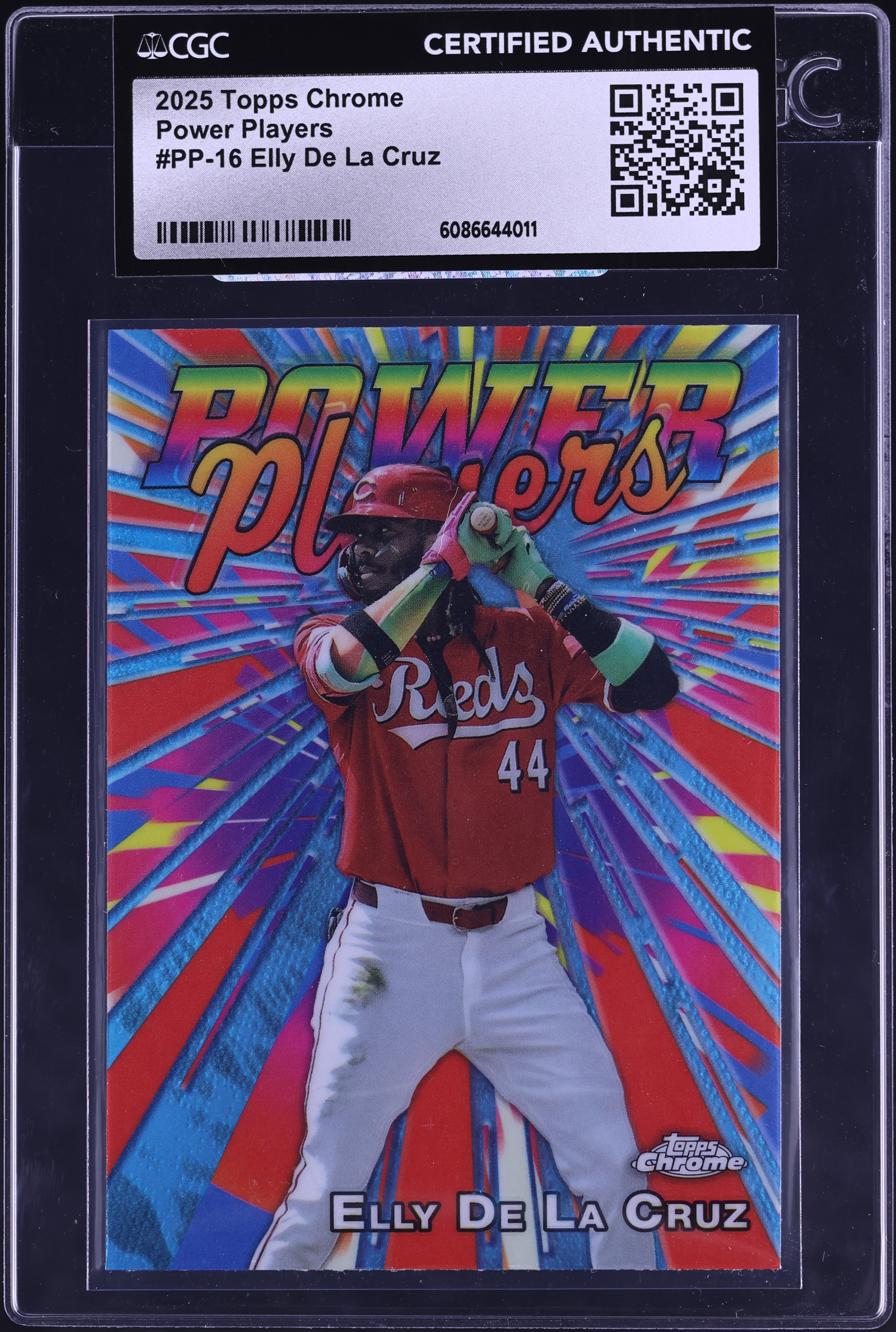2025 Topps Chrome Power Players Elly De La Cruz #PP-16 CGC AUTH on 