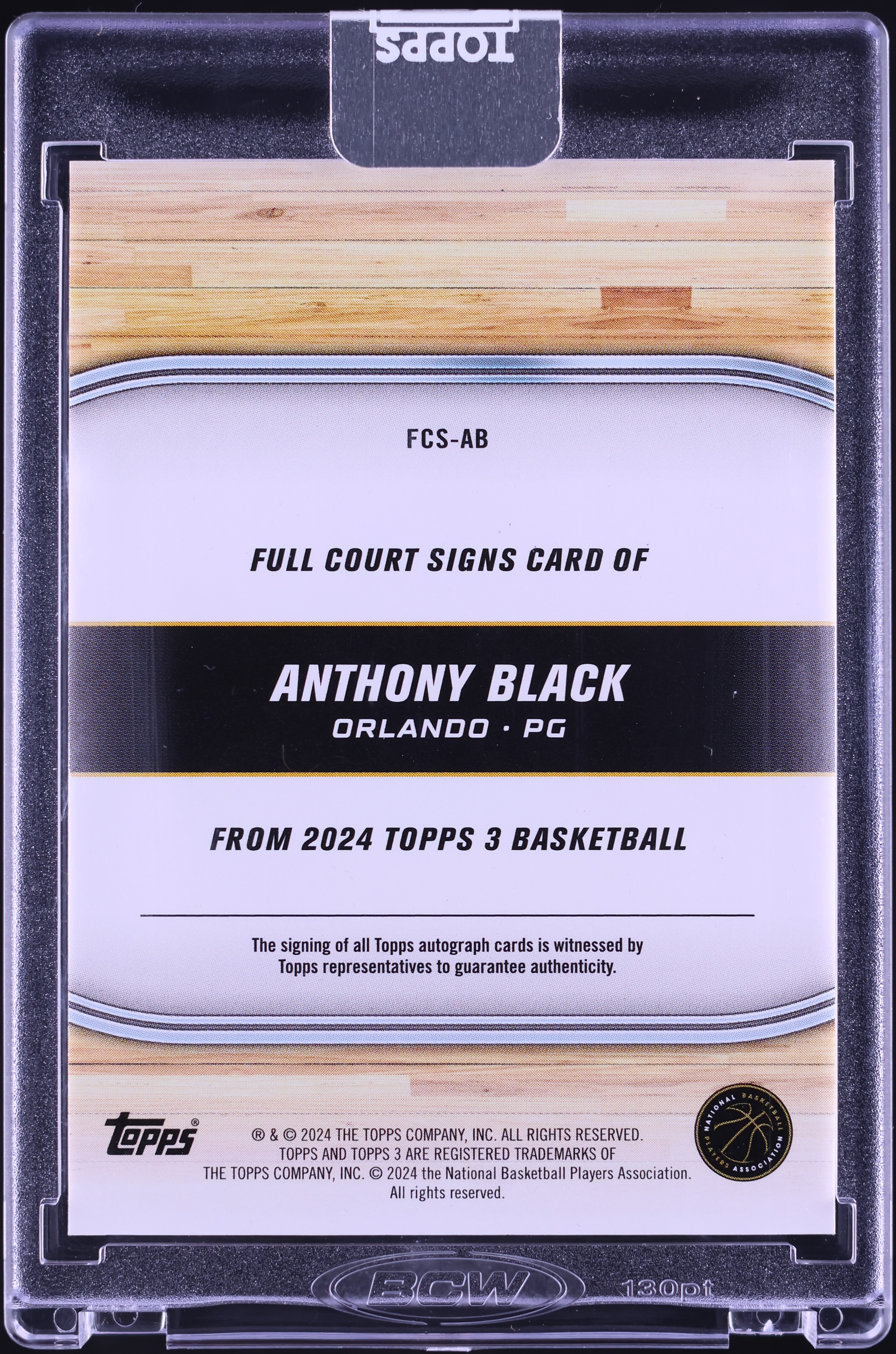2023 Topps Three Full Court Signs Anthony Black ROOKIE AUTO /49