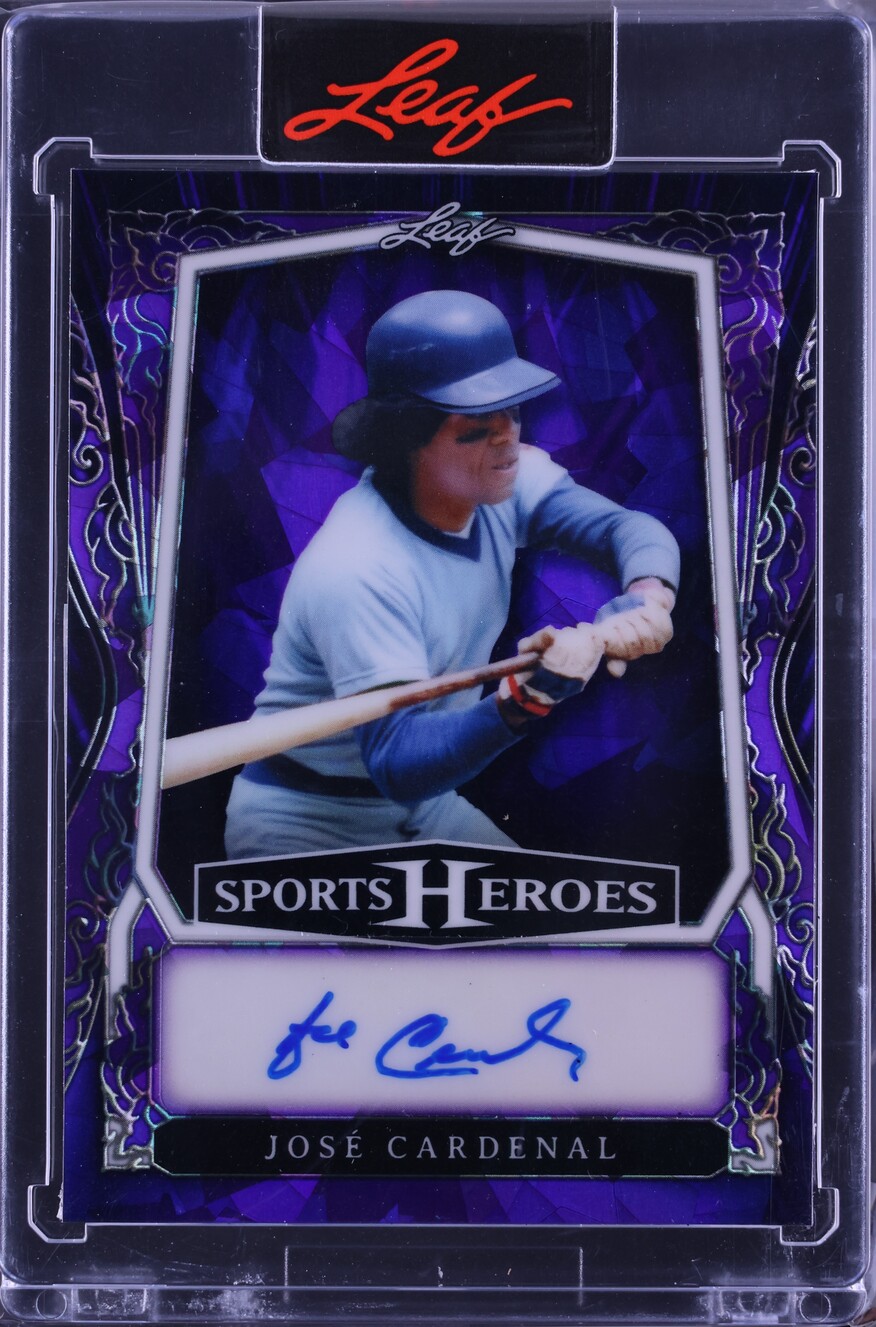 2025 Leaf Sports Heroes Purple Crystal Jose Cardenal AUTO /15 #BA-JC1 CGC AUTH