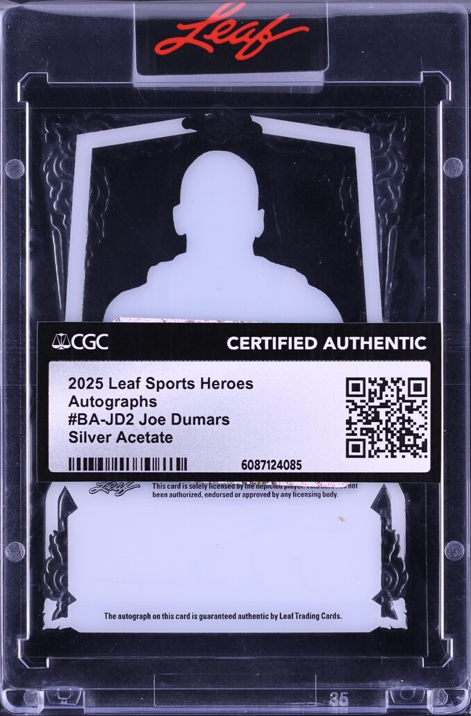 2025 Leaf Sports Heroes Silver Acetate Joe Dumars AUTO /15 #BA-JD2 CGC AUTH