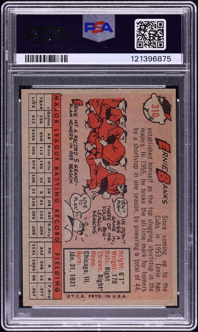 1958 Topps Ernie Banks #310 PSA 6 EXMT