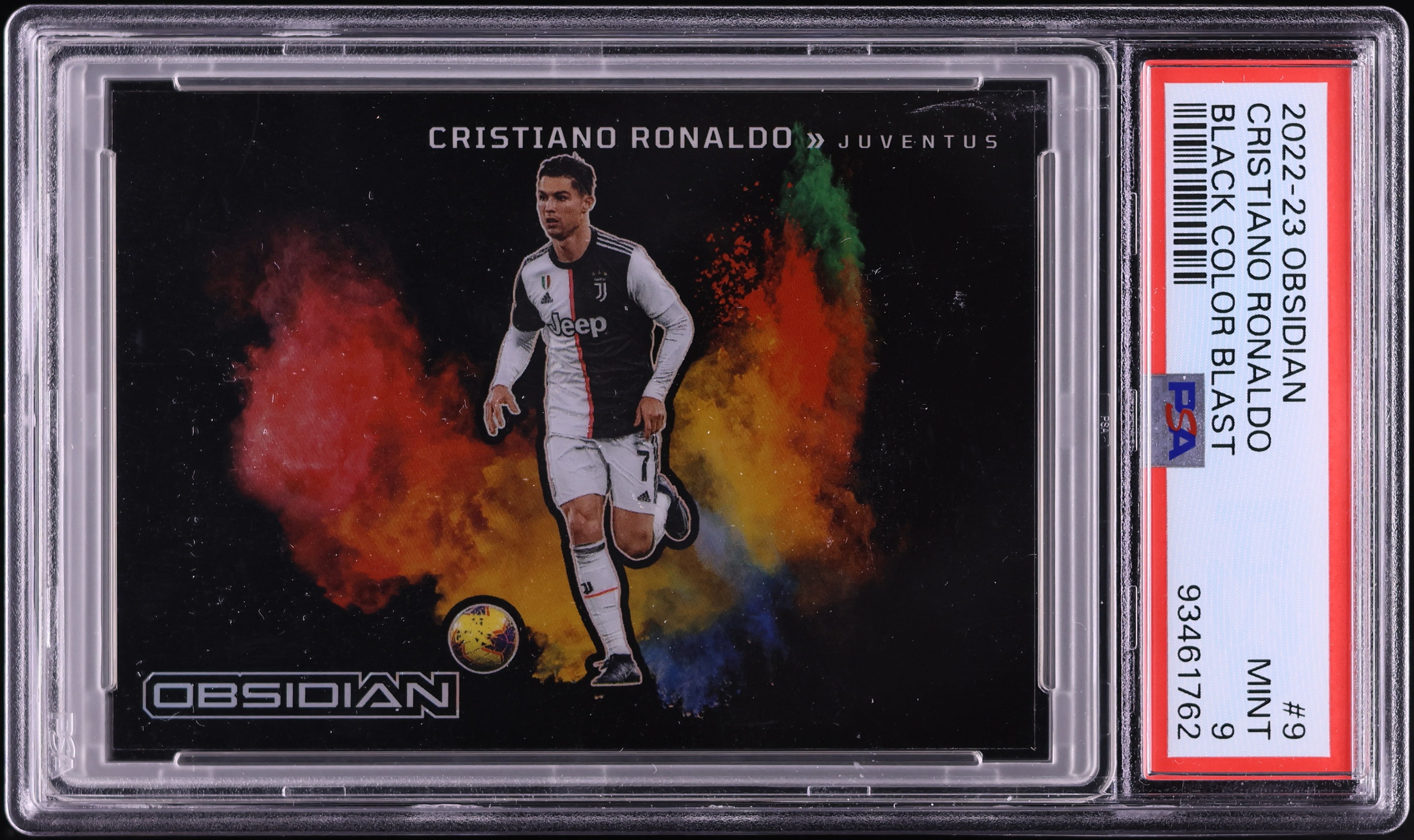 2022 Panini Obsidian Black Colorblast Cristiano Ronaldo #9 PSA 9