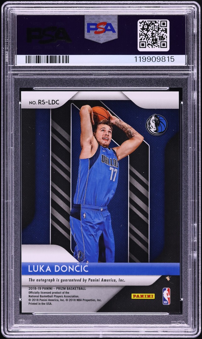 2018 Panini Prizm Luka Doncic ROOKIE AUTO DNA 10 #RSL-DC PSA 10 GEM MINT