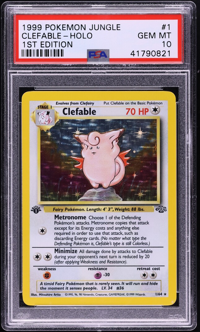 1999 Pokemon Jungle 1st Edition Holo Clefable #1 PSA 10 GEM MINT