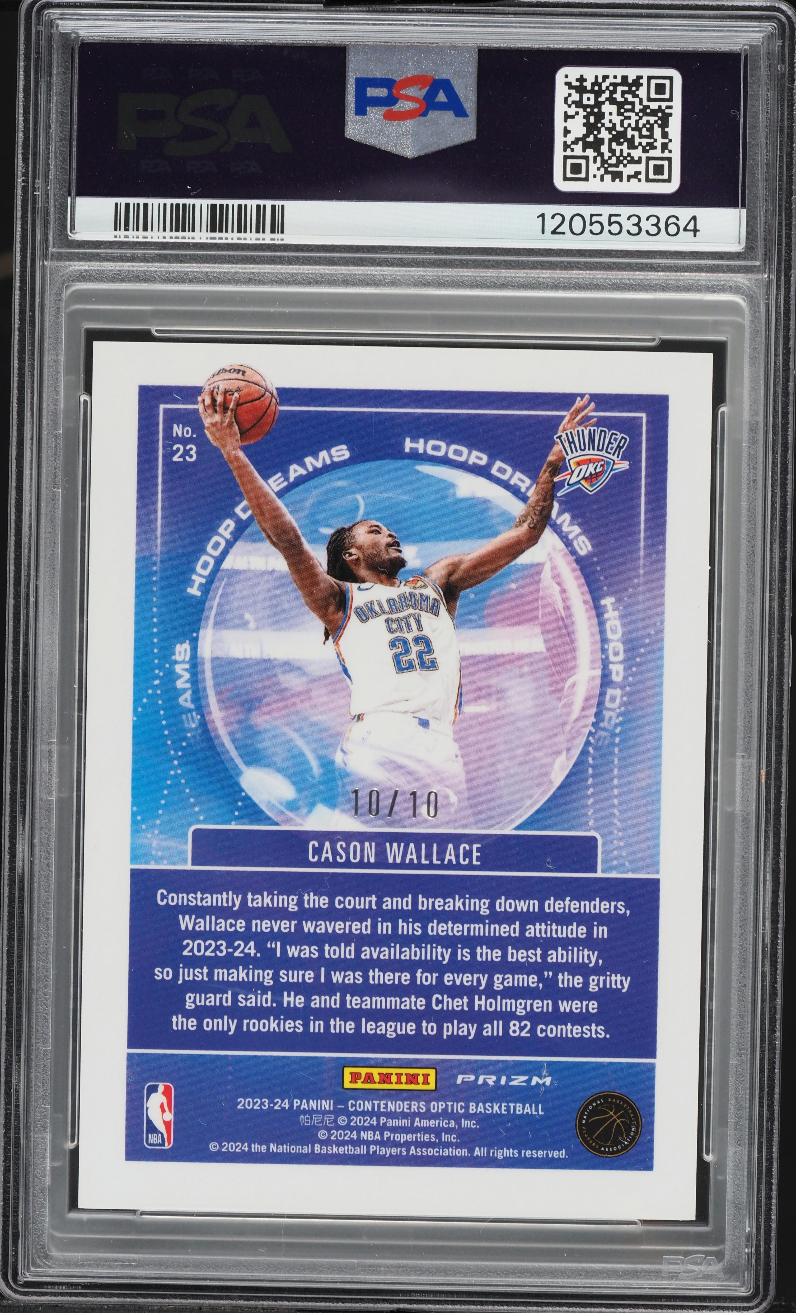 2023 Panini Contenders Optic Hoop Dreams Gold Cason Wallace ROOKIE